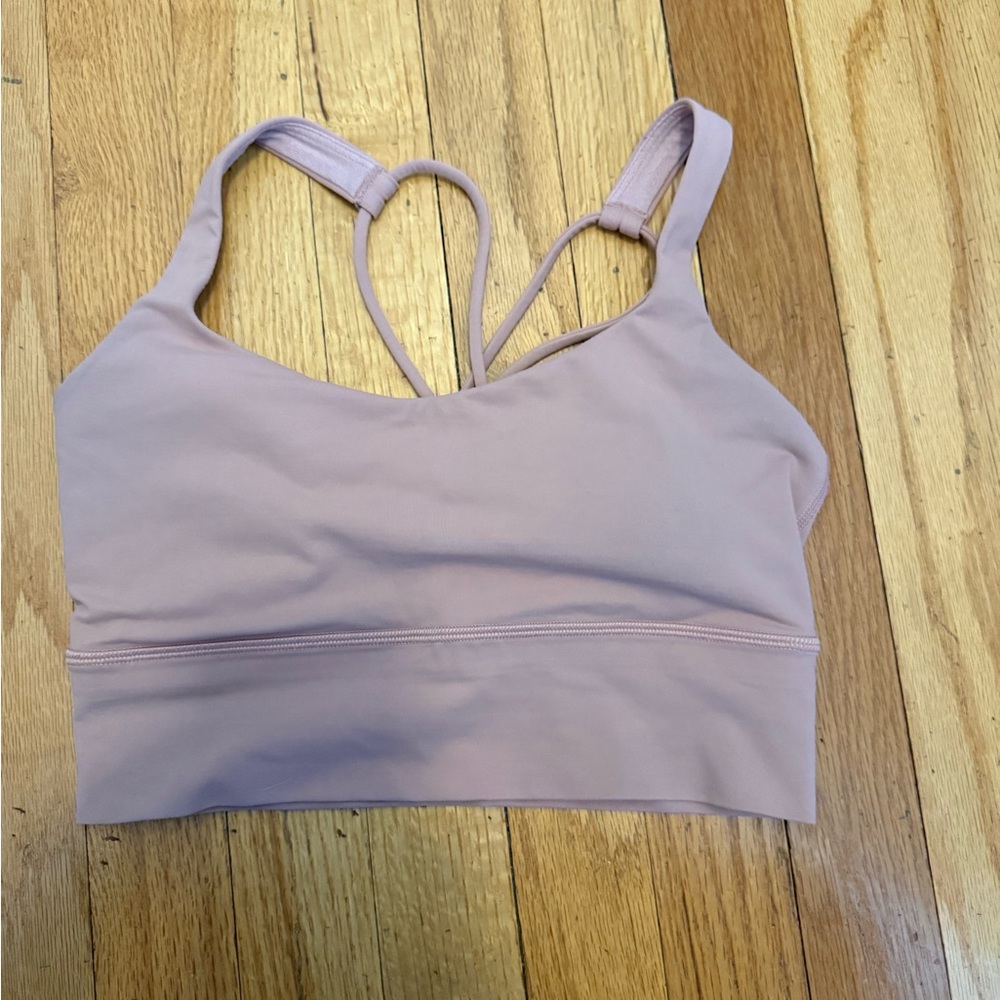Lululemon Longline Strappy Sports Bra Mauve Pink Size‎ 4